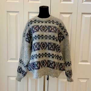 Vintage Y2K Wool Slouchy Crew Neck Sweater